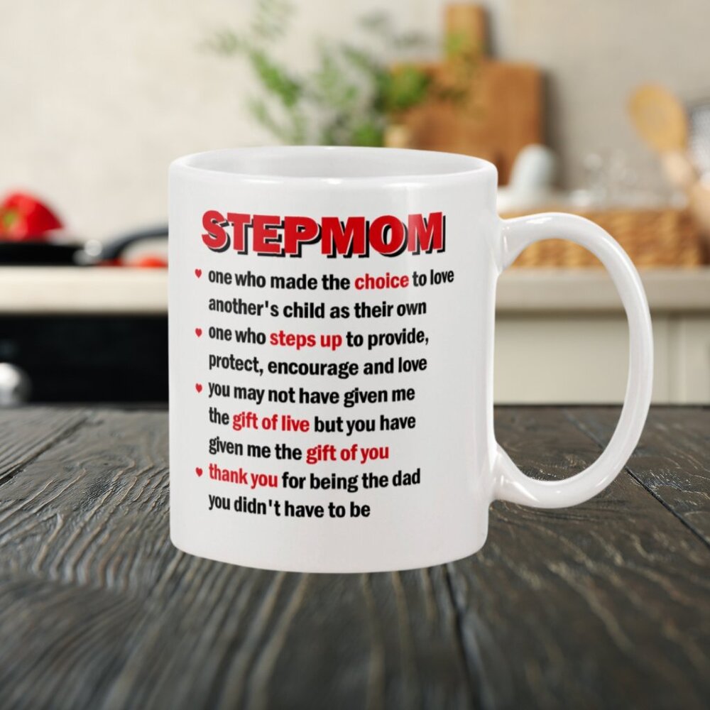 Funny StepMom Mug - Bonus List - 11oz White Coffee Cup Gift